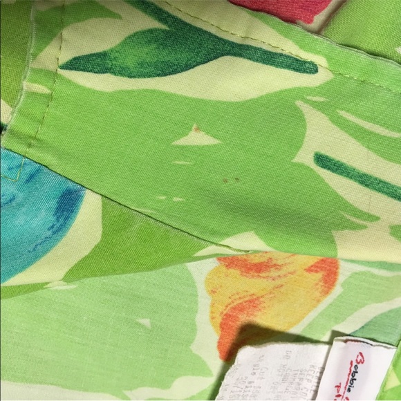 BOBBIE BROOKS PLUS BUTTON UP TOP 38 FLORAL TULIPS SHORT SLEEVE ARTSY PINK GREEN - Picture 7 of 7